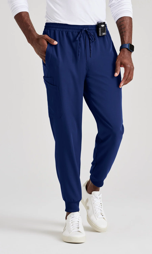 Pantalón azul marino con cintura elástica y cordón